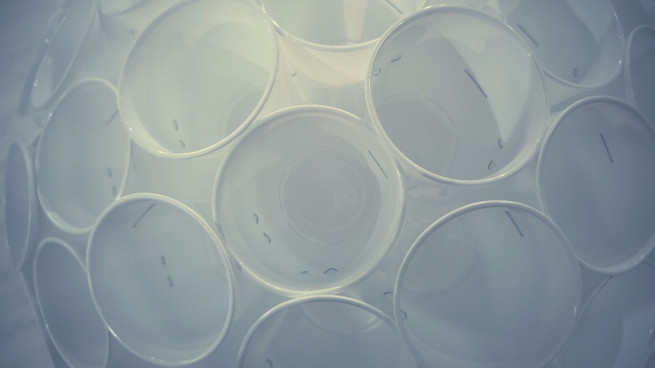 DIY Plastic cup light fixture