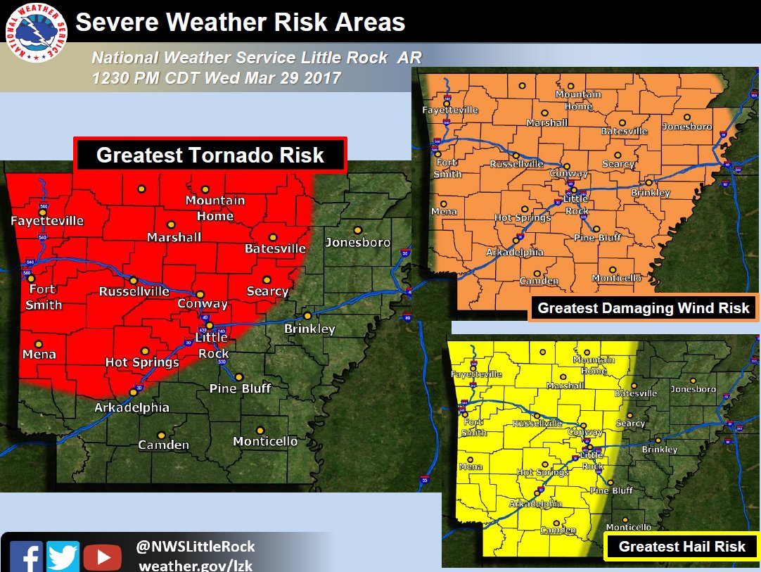 Here's your updated outlook for tonight's severe weather in Arkansas